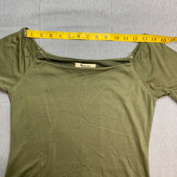 Olive Midi Comfy Casual Pullover T-Shirt Dress by Mikey & Joey Size Medium - Picture 4 of 9